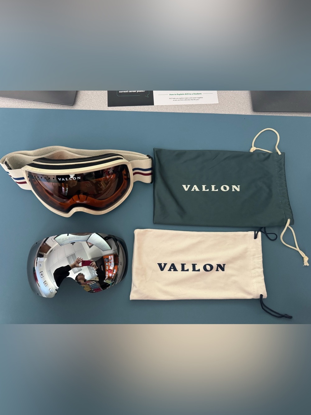 Vallon Freebirds Ski Goggles with Extra Lens, Pouches - Picture 5 of 5